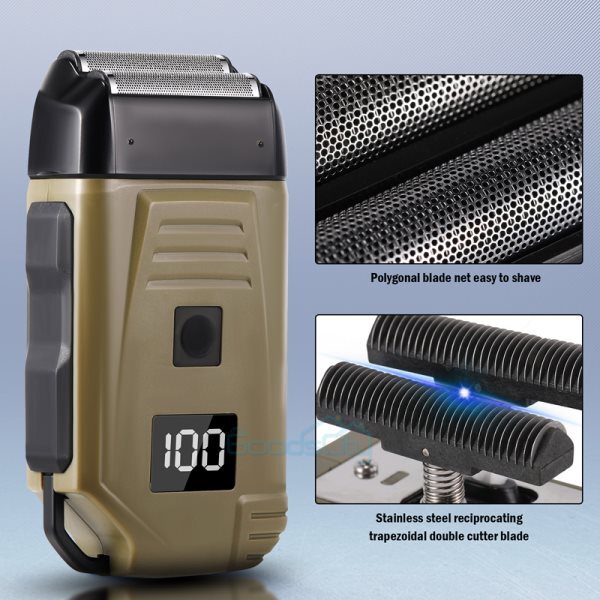 Electric Men's Shaver with Double Head Waterproof USB Charging