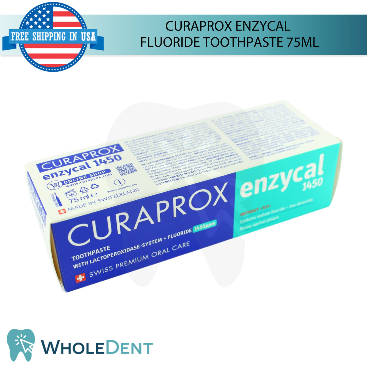 Gentle Fluoride Toothpaste for Daily Oral Hygiene 75ml - Enzymes & Saliva Support