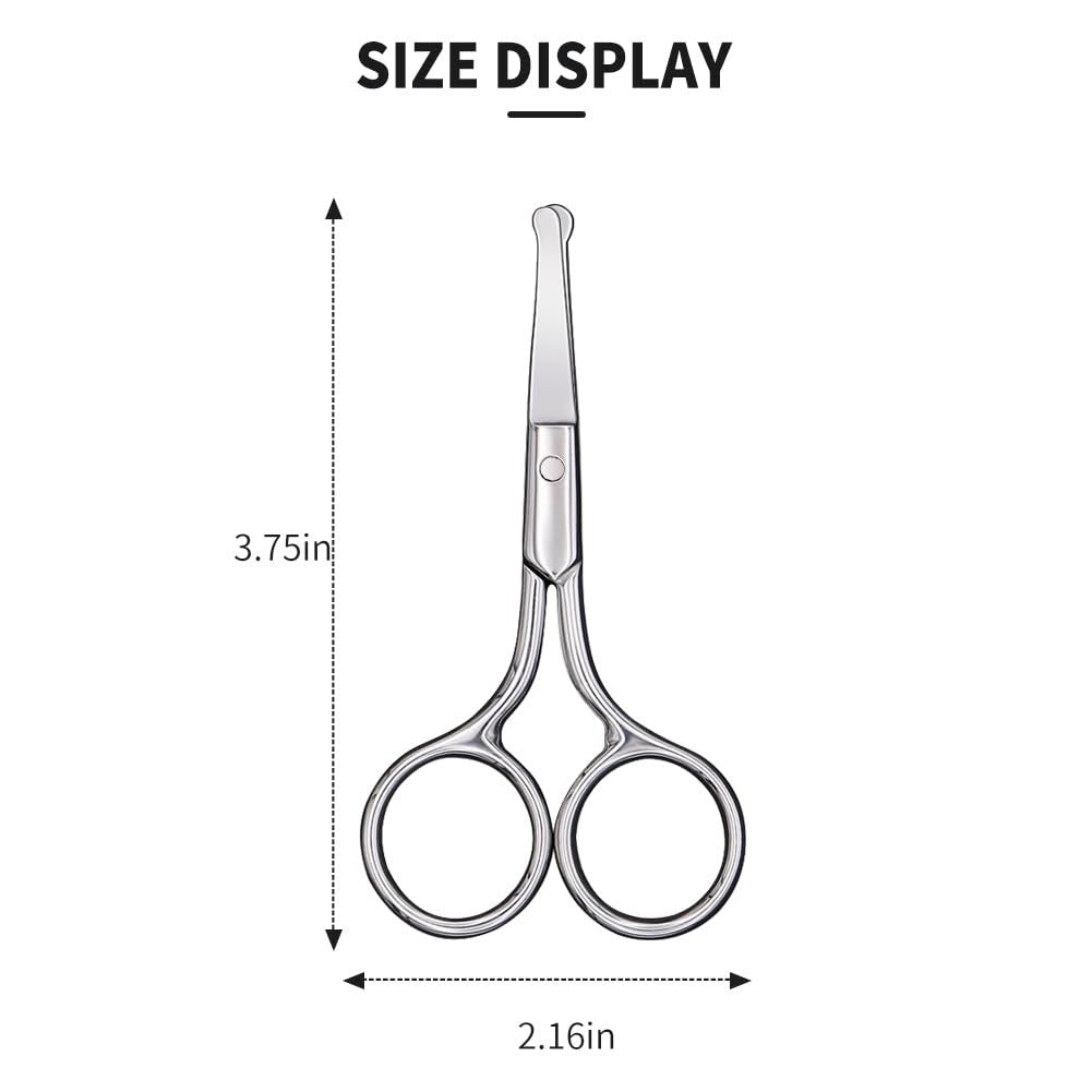 Safety Scissors with Round Tip for Eyebrow & Nose Trimming – Personal Grooming Tool