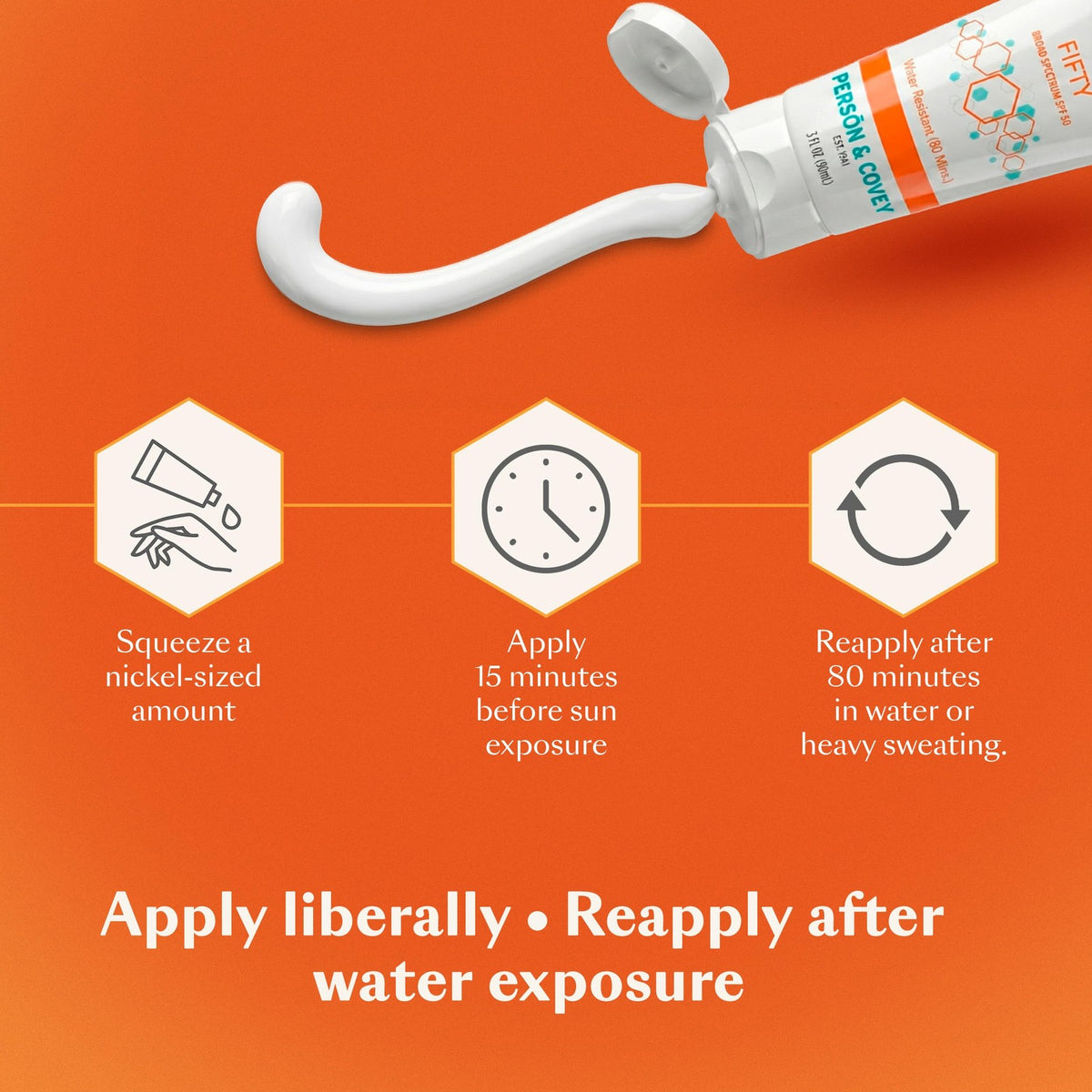 Broad Spectrum SPF 50 Sunscreen for Face & Body - Water-Resistant 3 Oz