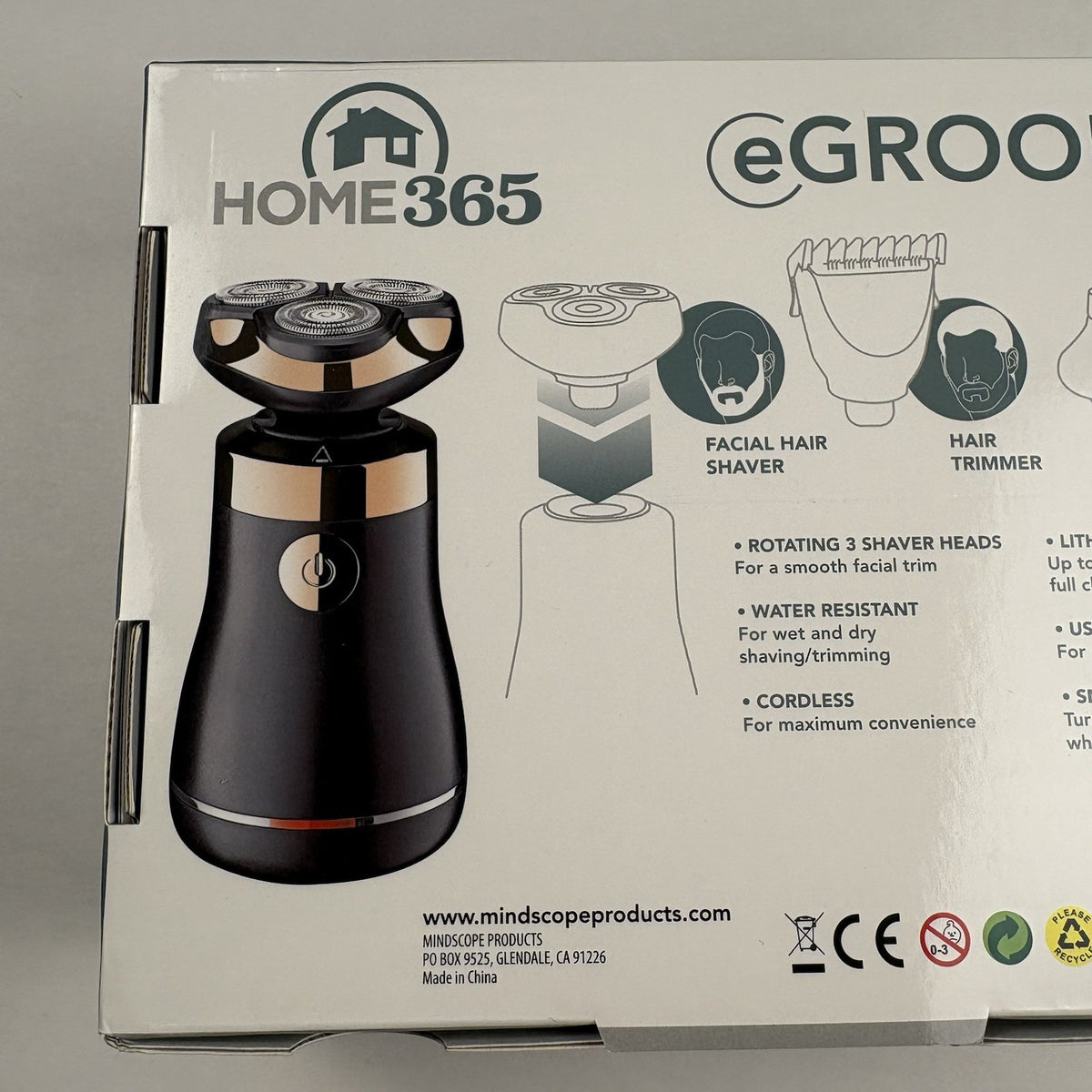 3-in-1 Facial Hair Grooming Set with Shaver and Trimmer - Gold