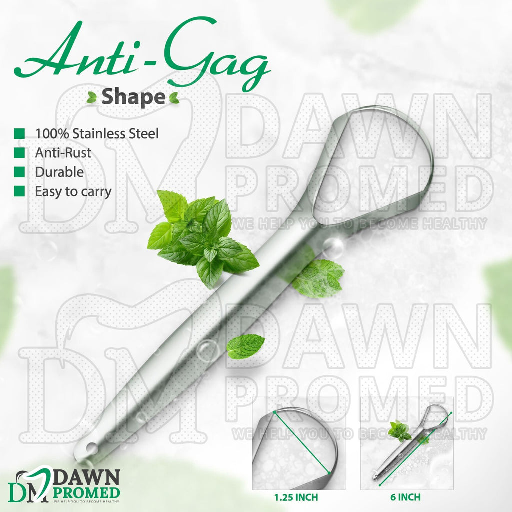Metal Tongue Scraper Set - 6 Pieces 6-inch Oral Dental Care Tool
