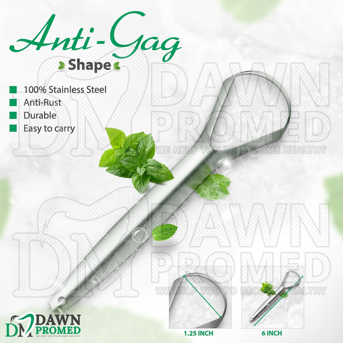 Metal Tongue Scraper Set - 6 Pieces 6-inch Oral Dental Care Tool