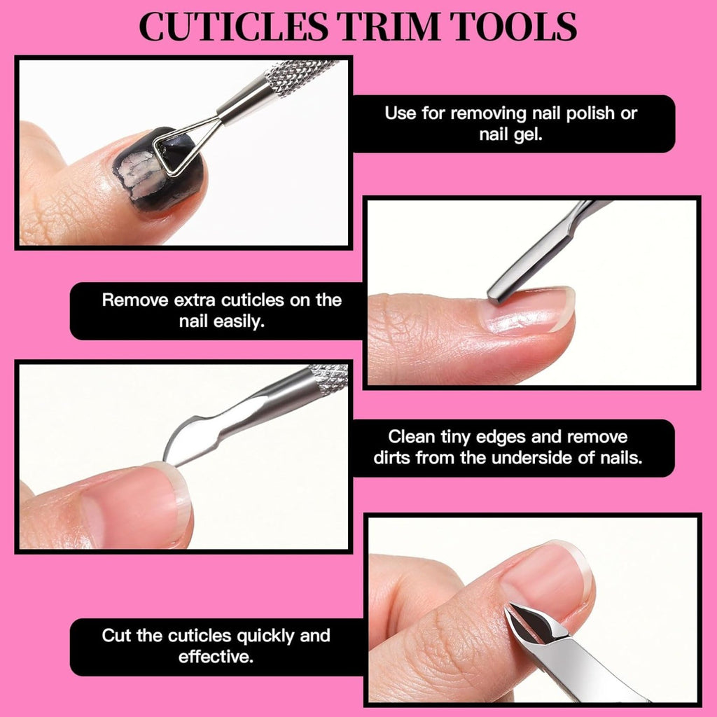 Professional Nail Care Kit with Files Buffer Cuticle Nippers & Tools