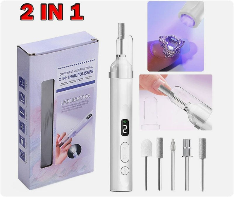 Electric Nail Grinder for Thick Toenails Manicure Pedicure Set with 5 Grinding Heads
