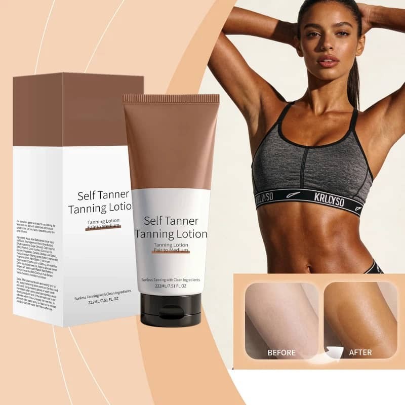 Herbal Self Tanner Lotion for Natural Sunless Bronze Glow - Hydrating Body Moisturizer