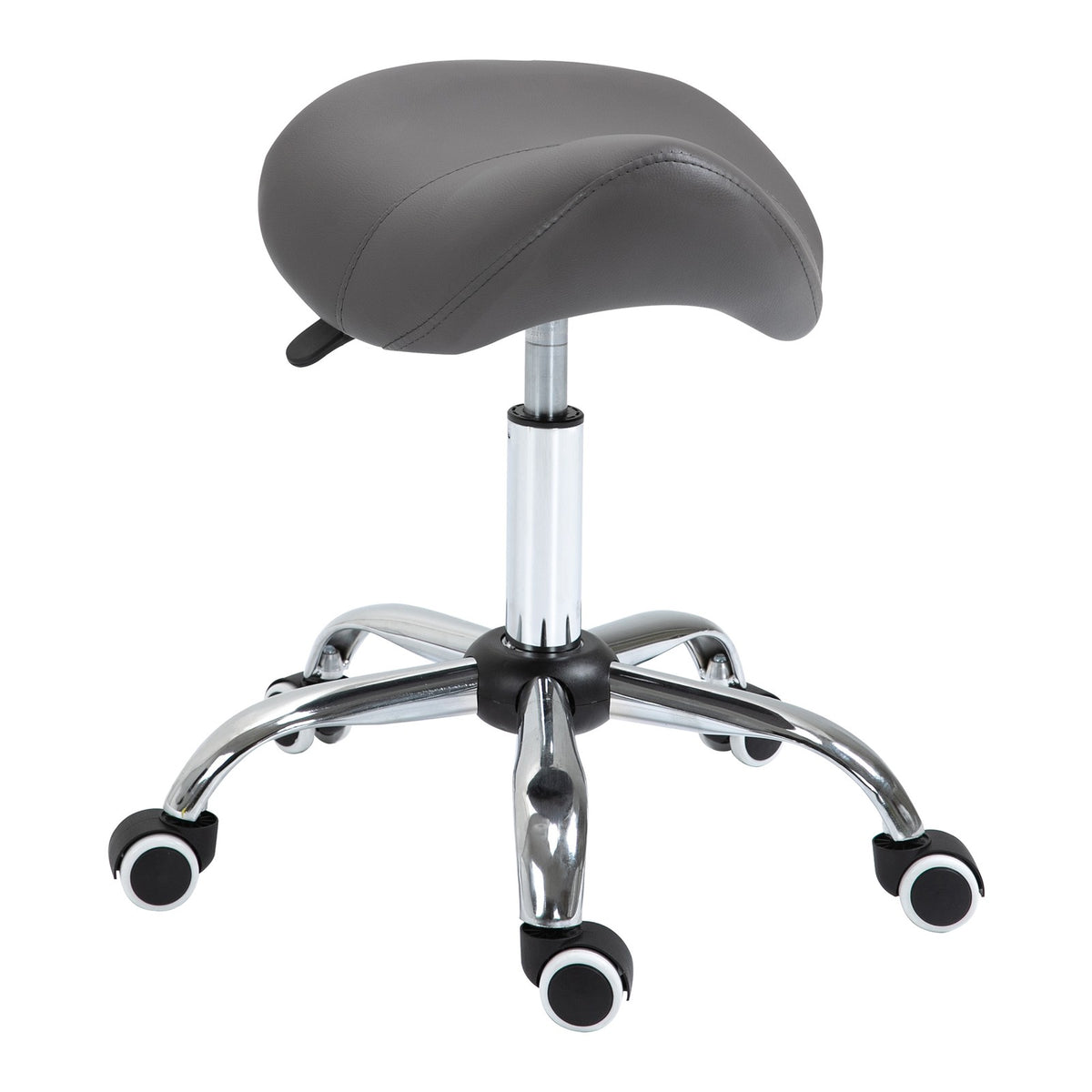 Adjustable Faux Leather Bar Stool with Chrome Legs and 360° Swivel