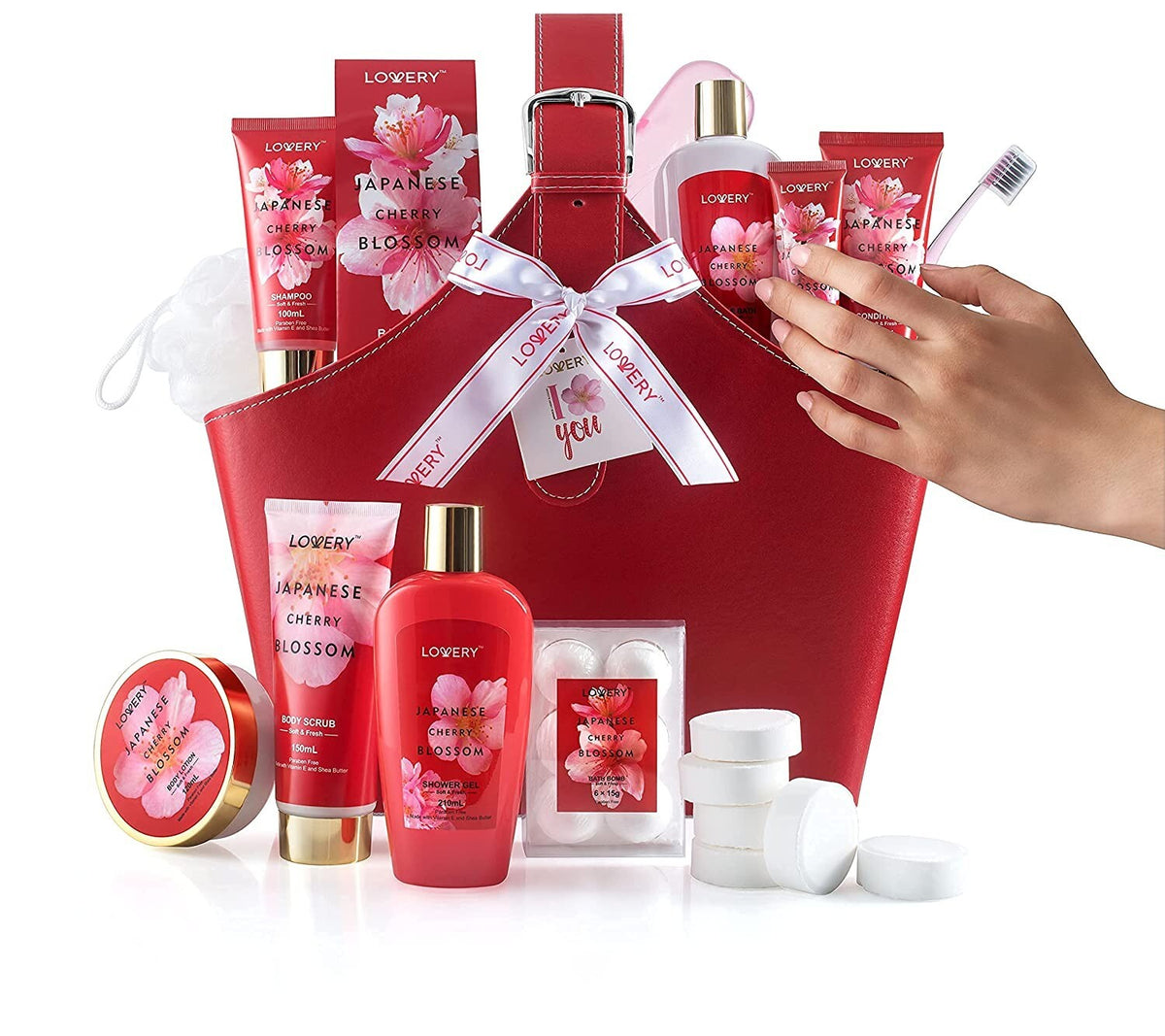 Luxury Home Spa Gift Set with Cherry Blossom Bath Products - 25 Pieces