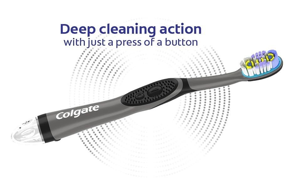Electric Toothbrush 360 Vibrate Deep Clean Battery-Powered Medium Bristles