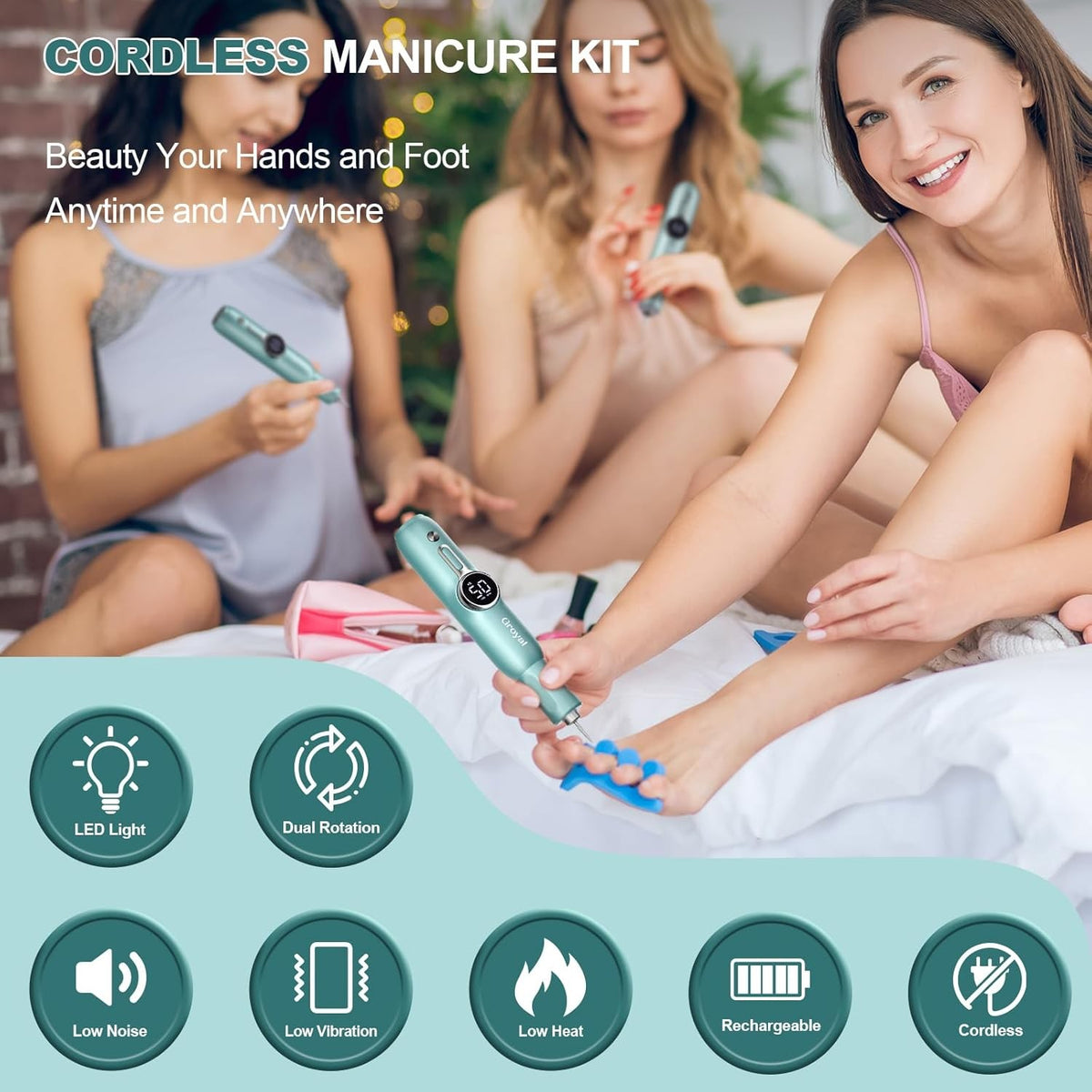 Electric Foot Callus Remover & Pedicure Tool - Cordless Dead Skin Exfoliator