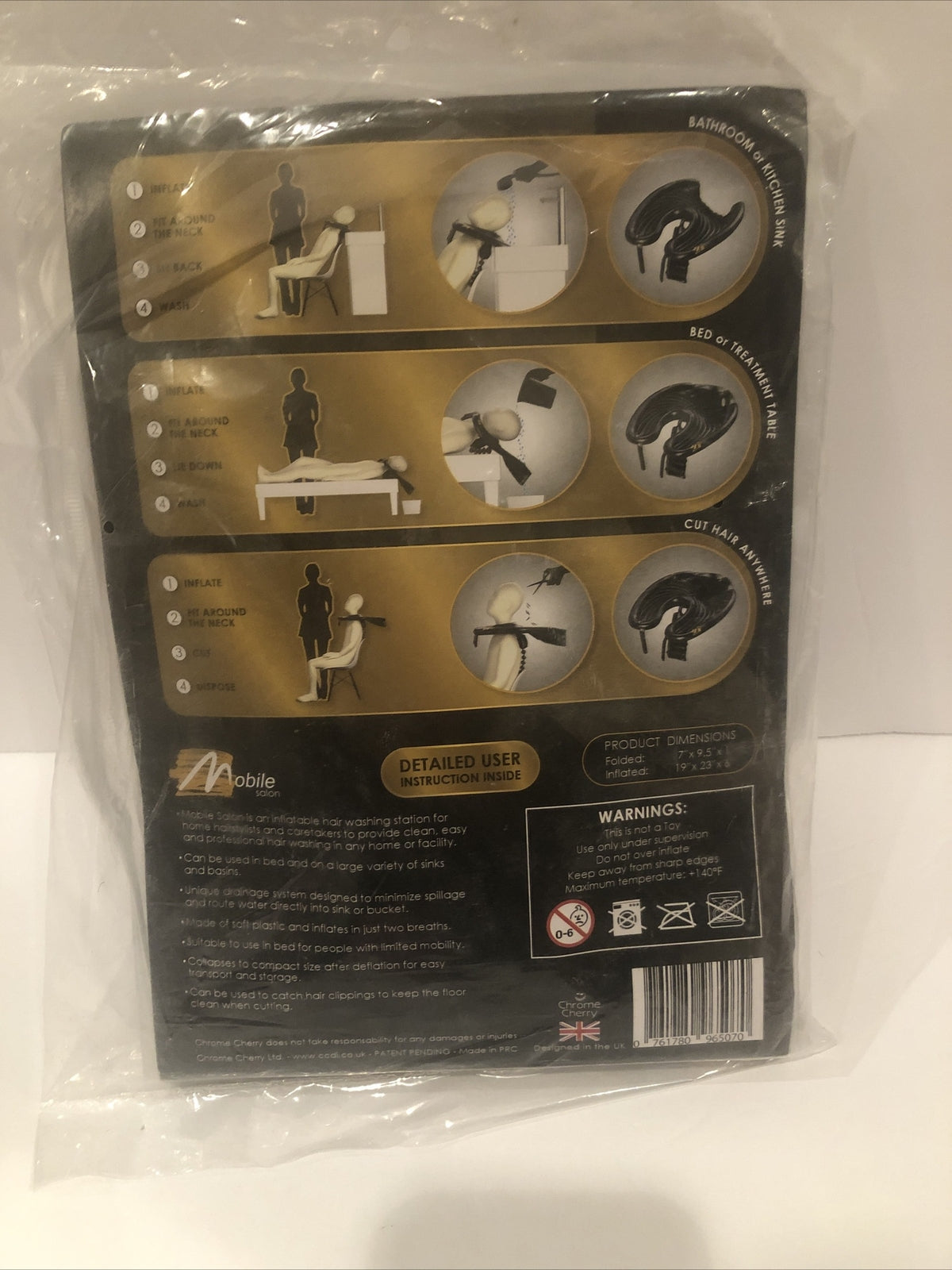 Portable Inflatable Hair Wash Basin for Mobile Salon and Haircutting