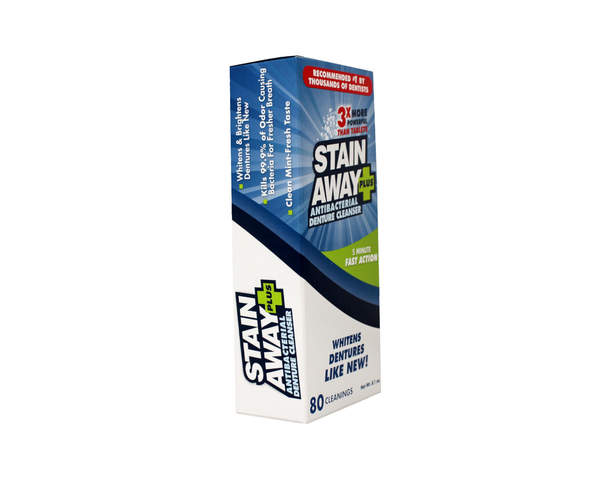 Denture Cleanser 8.1oz - Stain & Odor Removal for Full Dentures - 3 Pack