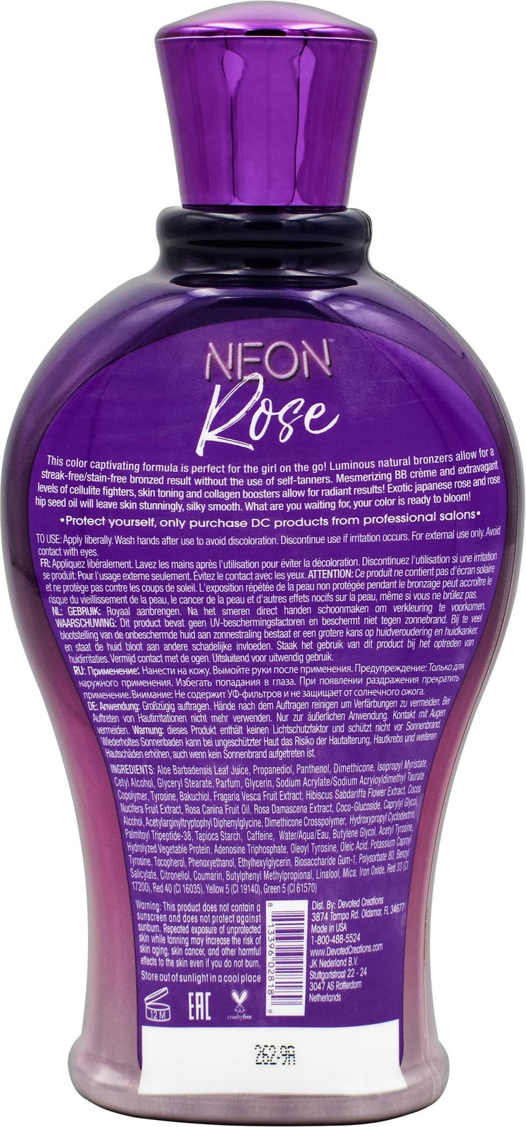 Neon Rose Tanning Lotion with Natural Bronzers - 12.25 oz