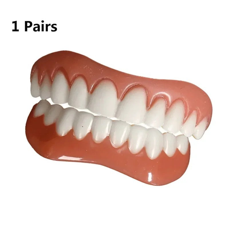 Upper and Lower Snap-On Dental Veneers Set - False Teeth Cover
