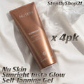 Self Tanning Gel with Low Odor for Face & Body - Sunright Insta Glow 4 Pack
