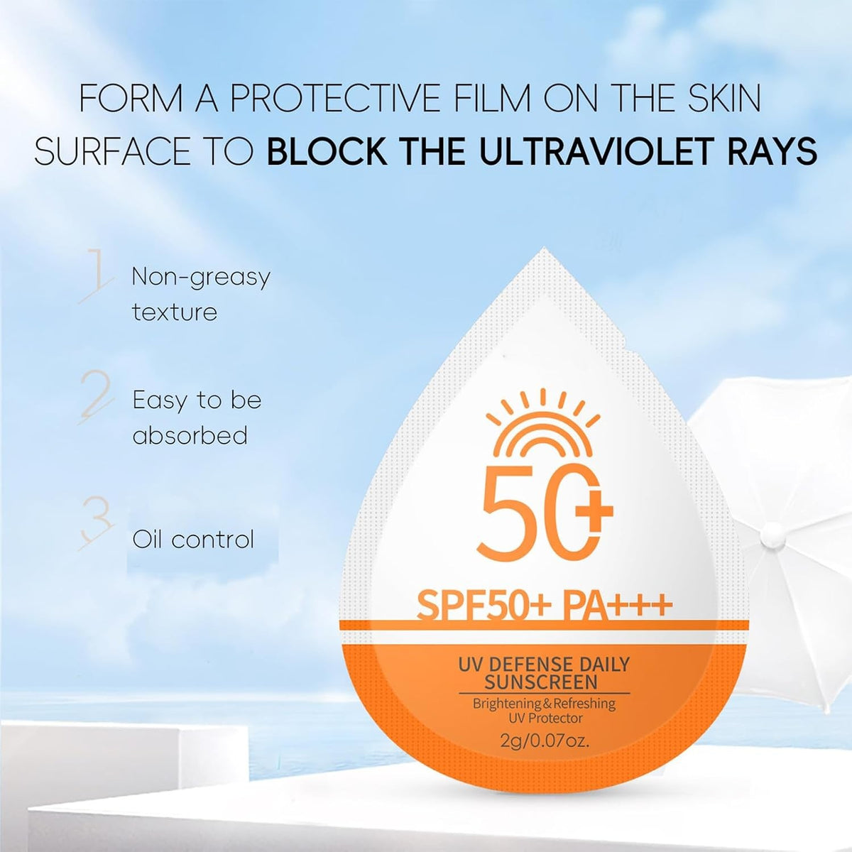 Travel Size SPF 50+ Sunscreen Pack - 30 Mini Single-Use Face & Body Sunscreens