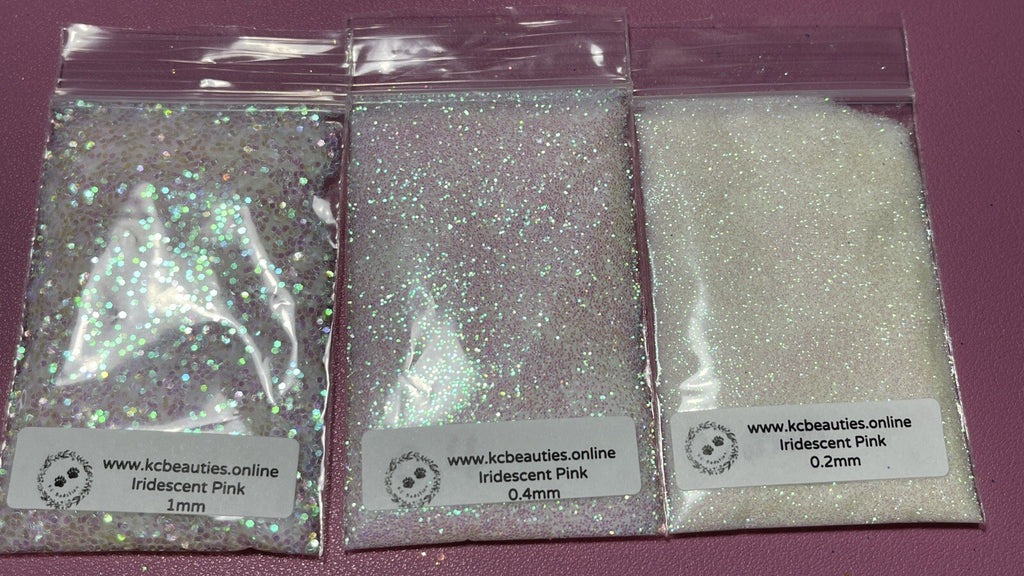Iridescent White Fine Glitter for Nails Crafts 0.4mm - 1 Oz