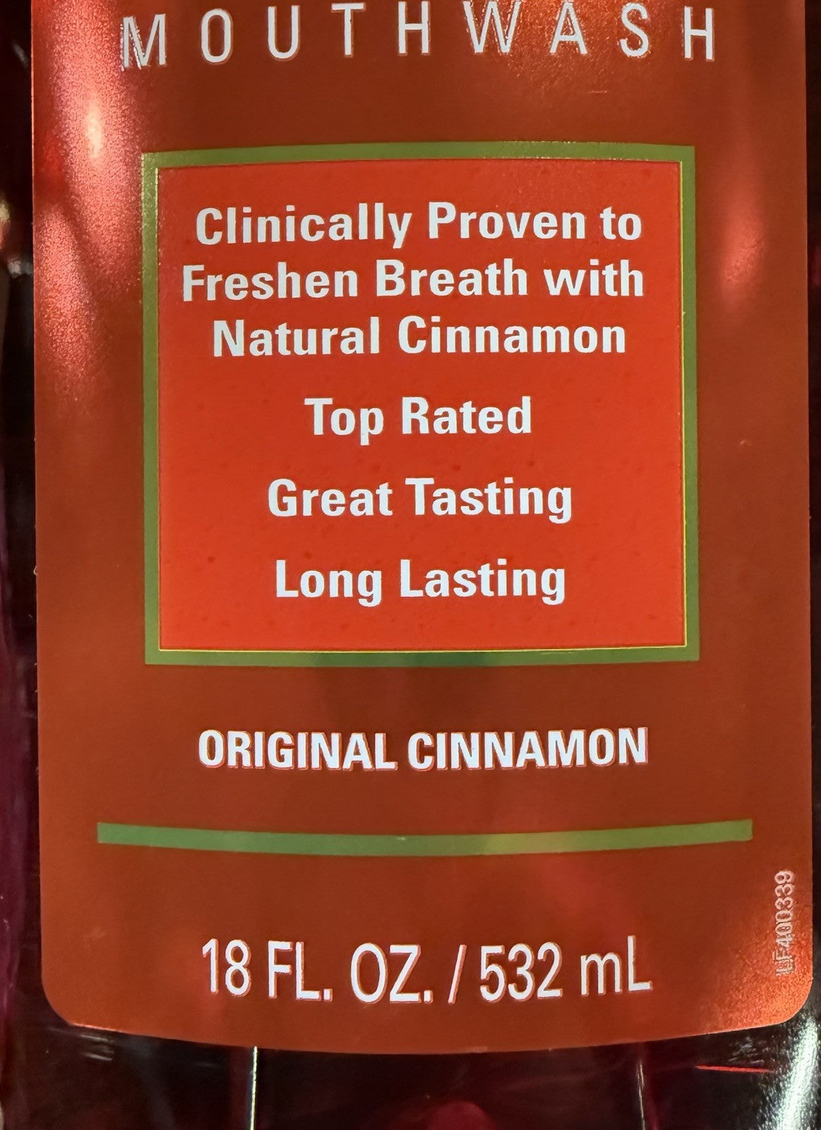 Fresh Breath Mouthwash Cinnamon Flavor 3 Bottles - Long Lasting & Clinically Proven