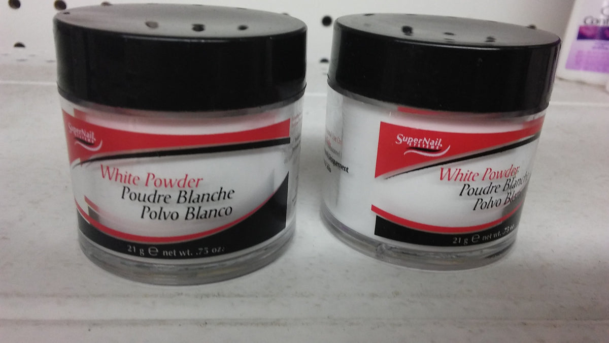 2-Piece Acrylic Nail White Powder Set - 0.75 Ounce Each for Nail Art