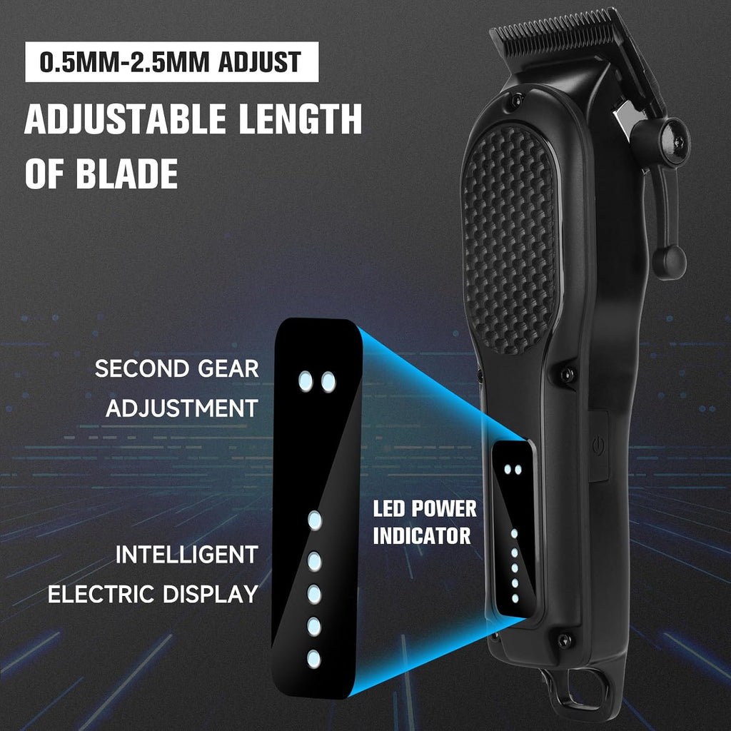 Men's Cordless Professional Hair Clippers Trimmer Set - Rechargeable & Powerful