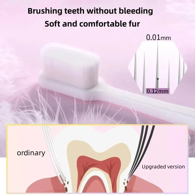 Ultra Soft Nano Toothbrush 4 Pack - Gentle Deep Cleaning for Adults