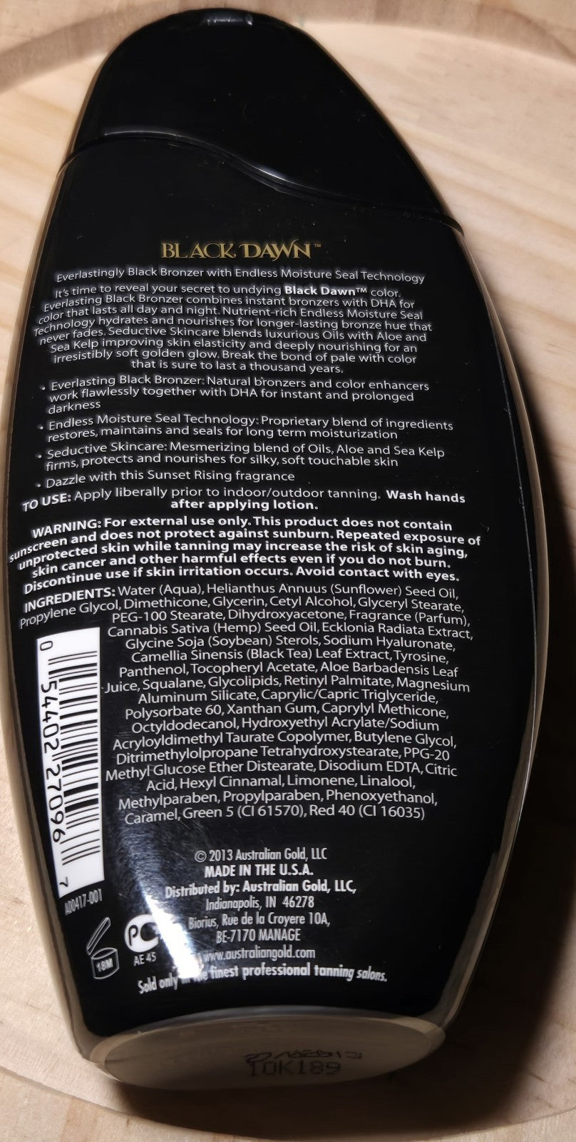 Australian Gold Black Dawn Bronzer Tanning Bed Lotion 8.5 oz - Rare