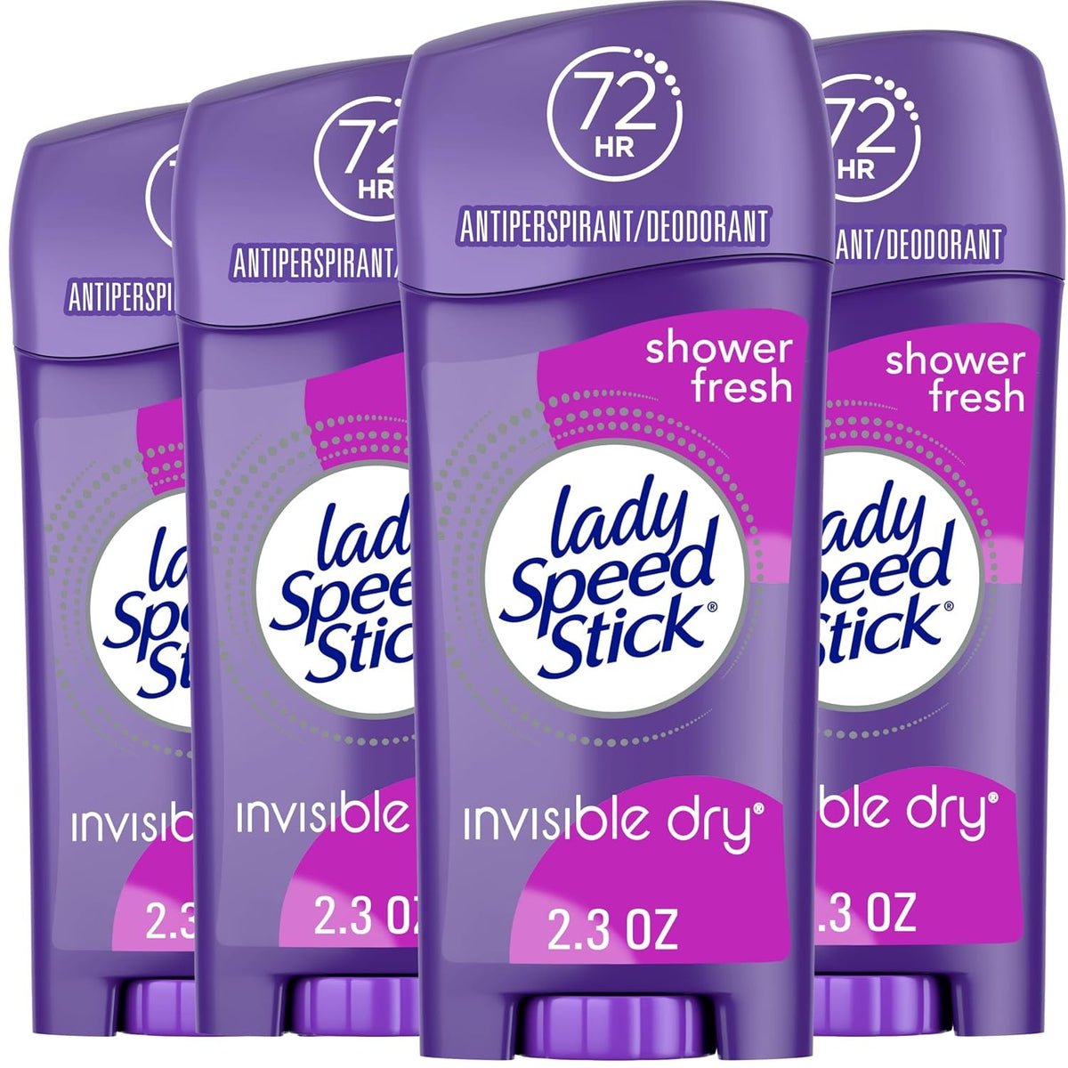 Invisible Dry Antiperspirant Deodorant Shower Fresh 2.3 oz Stick 4 Pack