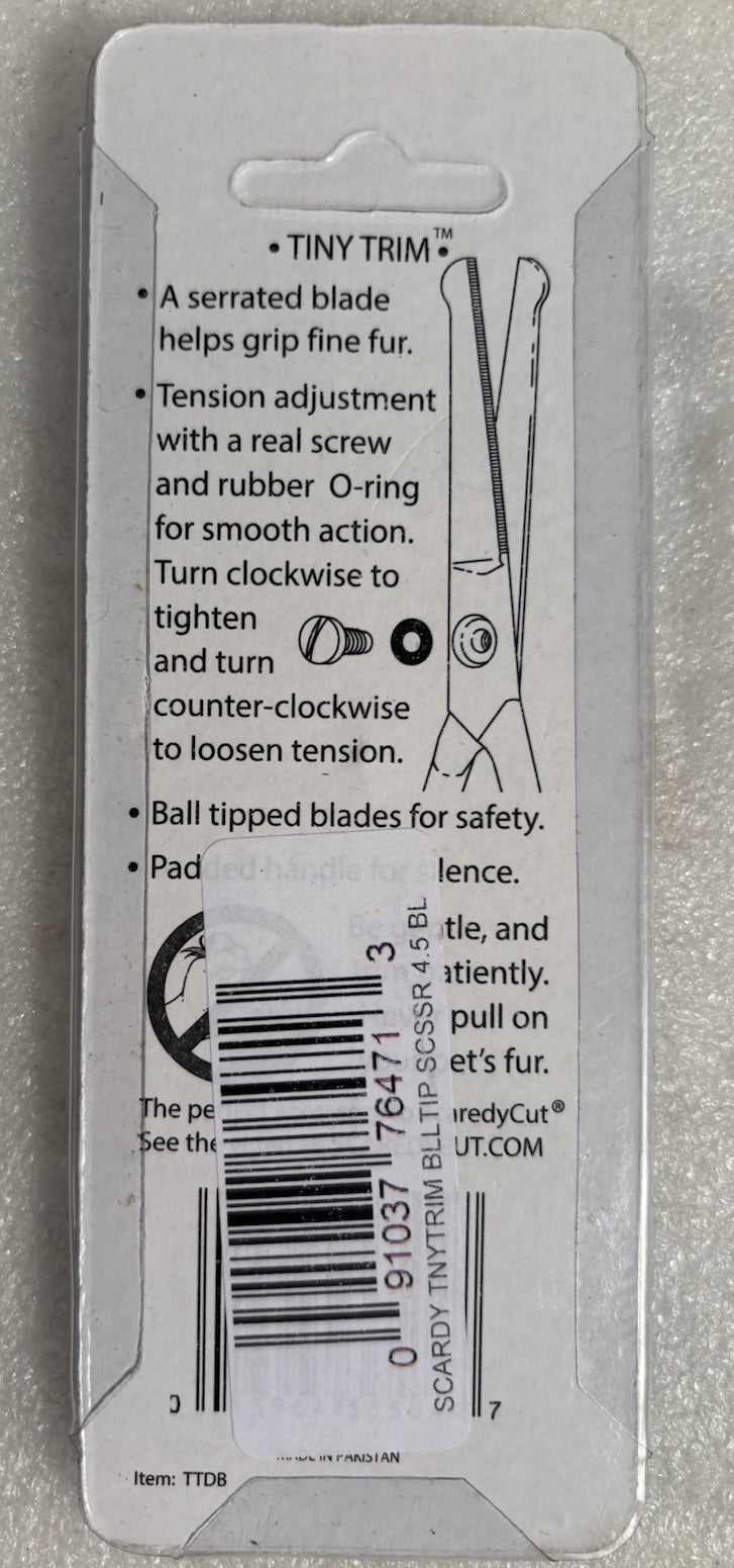 Dog Safety Ball-Tipped Scissors - Tiny Trim 4.5" Grooming Shears