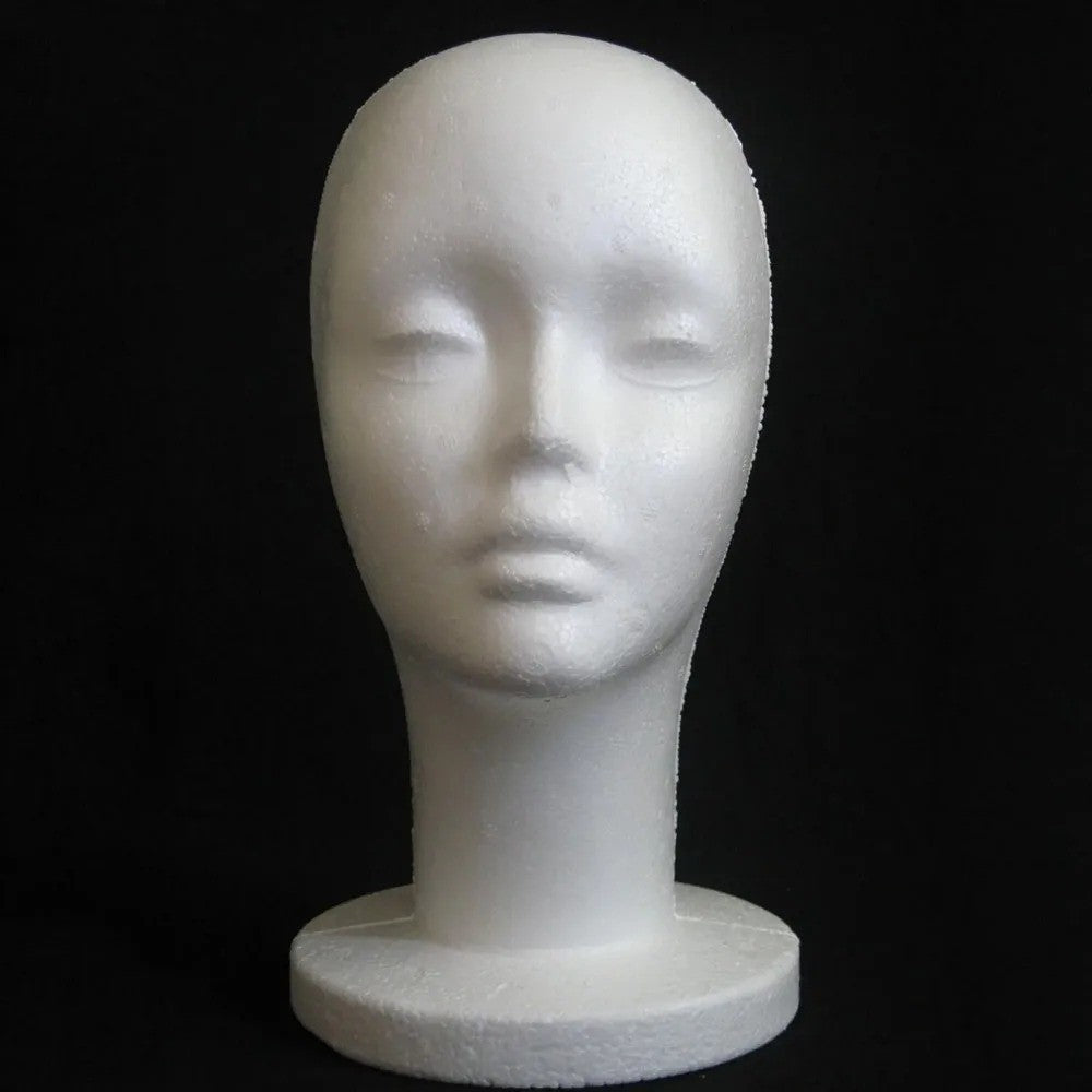 Lightweight Foam Mannequin Head Wig Stand for Styling and Display - Male & Female