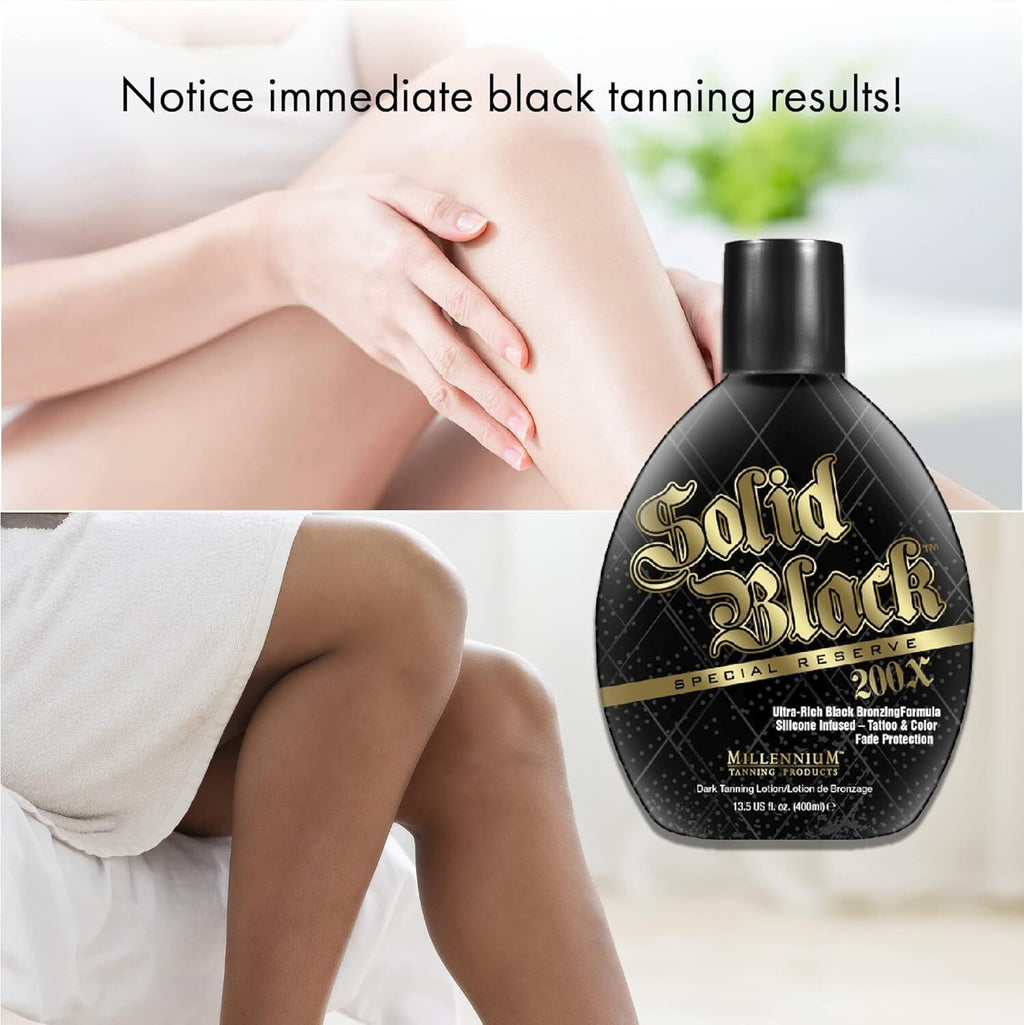 Black Bronzer Tanning Lotion 200X - Long-Lasting Dark Tan Bed & Outdoor