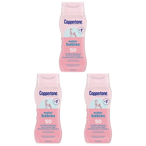 Water Resistant SPF 50 Baby Sunscreen Lotion - 8oz Pack of 3