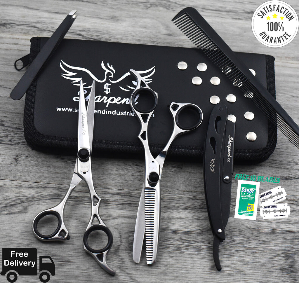 Japanese Stainless Steel Hair Cutting Shears Set for Barbers and Stylists - 6.5 Inch Professional Scissors Kit