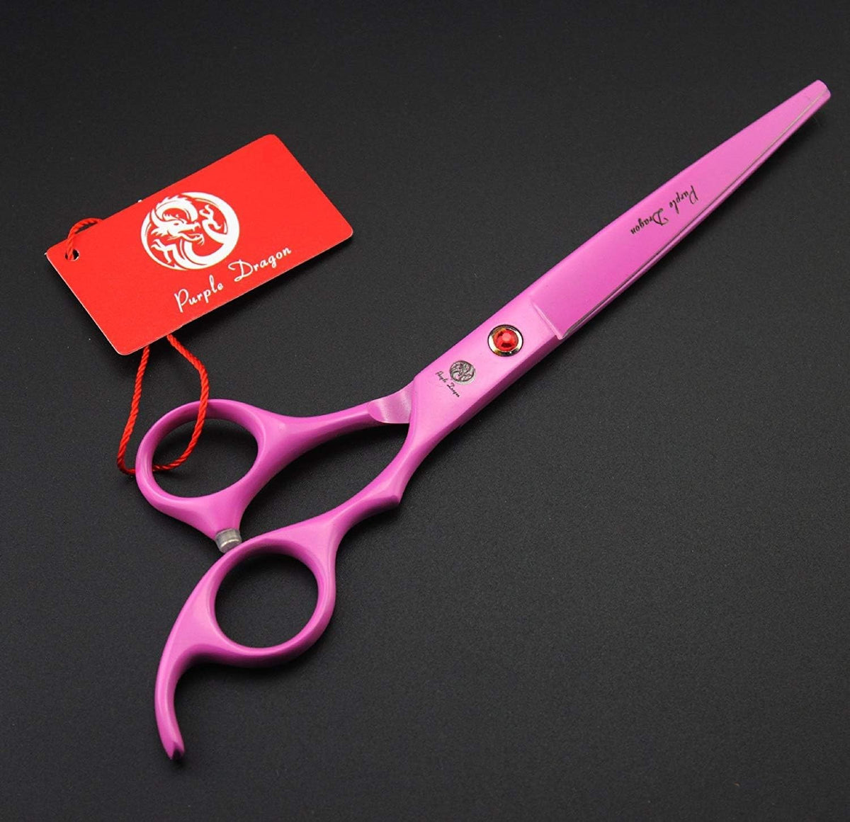Pet Grooming Scissors 7 Inch Pink Stainless Steel Curved Shears for Dogs & Cats