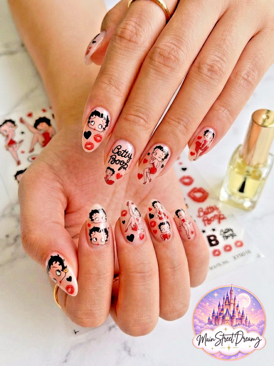 Betty Boop 3D Nail Stickers - Nail Art Decals for Creative Manicures