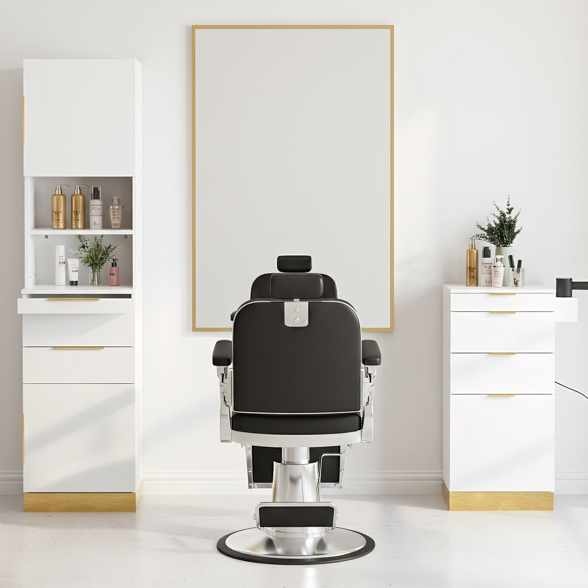 Salon Organizer with Stainless Steel Finish and Tool Holders