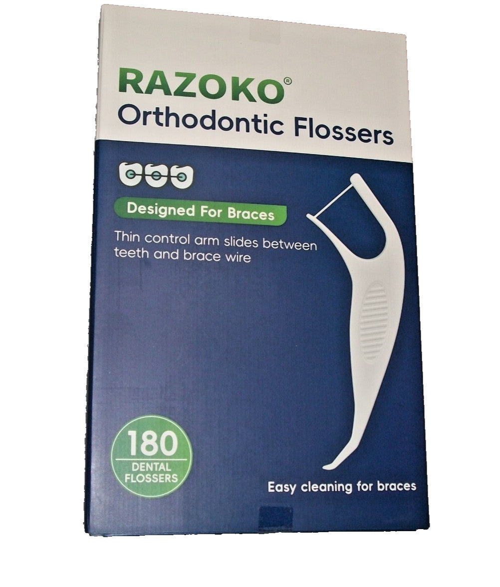 Orthodontic Flossers for Braces 180 Count - Easy Cleaning Thin Control Arm