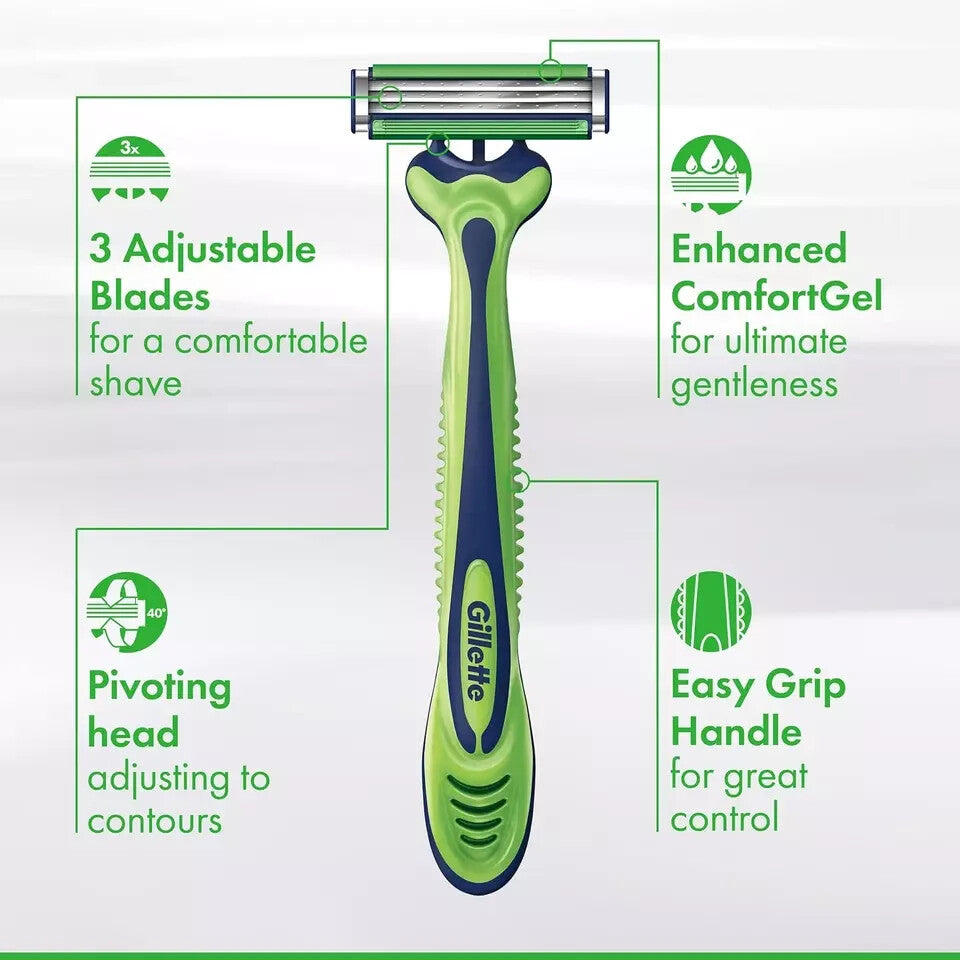 Gillette Sensor3 Sensitive Men’s Disposable Razor - 4 Pack
