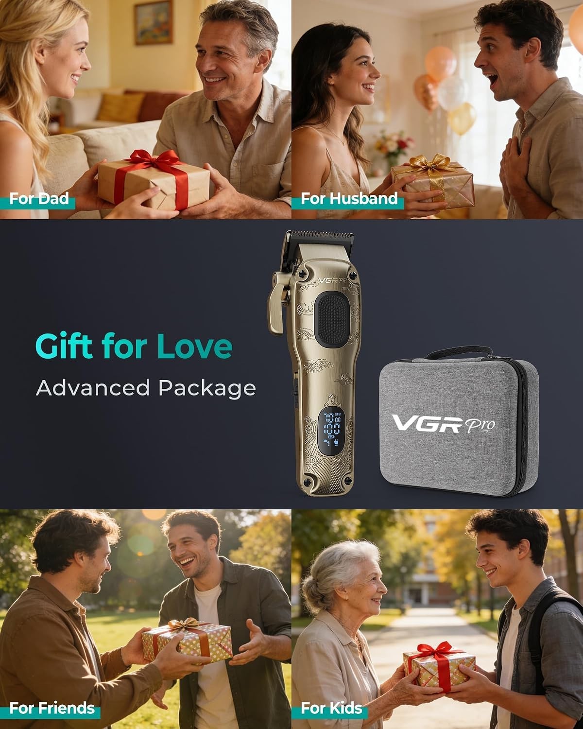 Men's Hair Clipper with Adjustable Fade & 240 Min Battery - Professional Grooming