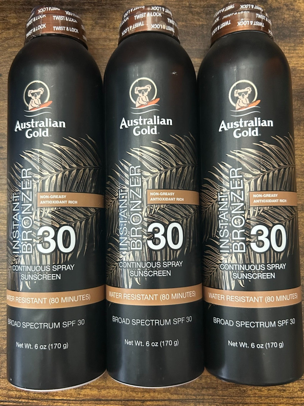 SPF 30 Sunscreen Spray with Instant Bronzer 3 Pack - Water-Resistant & Hydrating