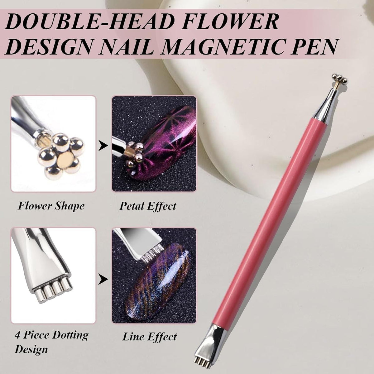 Double-Head Cat Eye Nail Magnet Set for Magnetic Nail Art