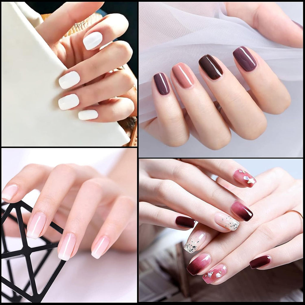 Short Square Acrylic Nail Tips 500Pcs - Clear Half Cover False Nails