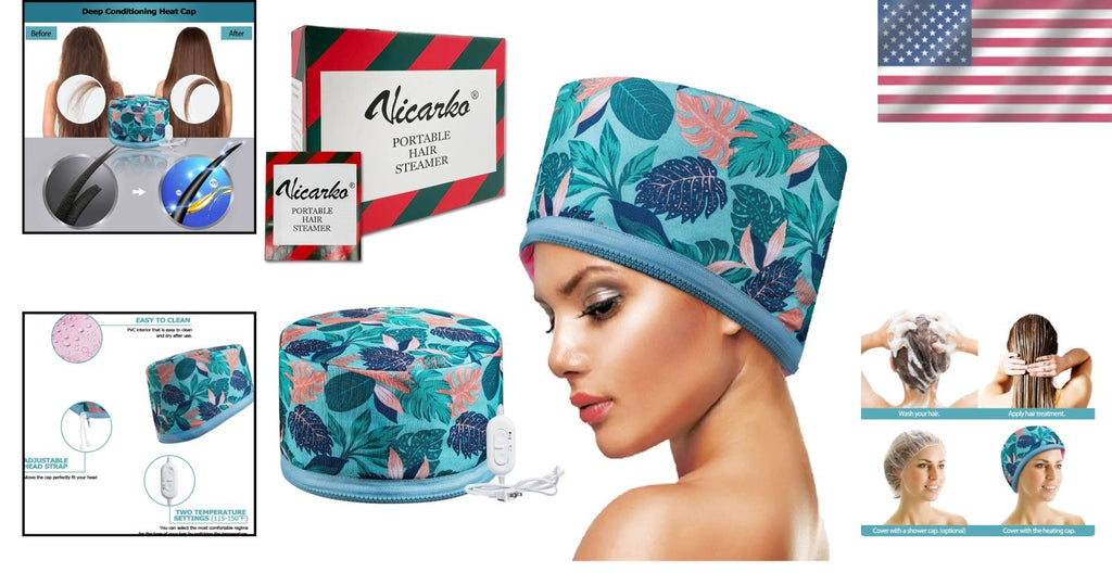 Electric Hair Steamer with Adjustable Heat for Deep Conditioning and Shine
