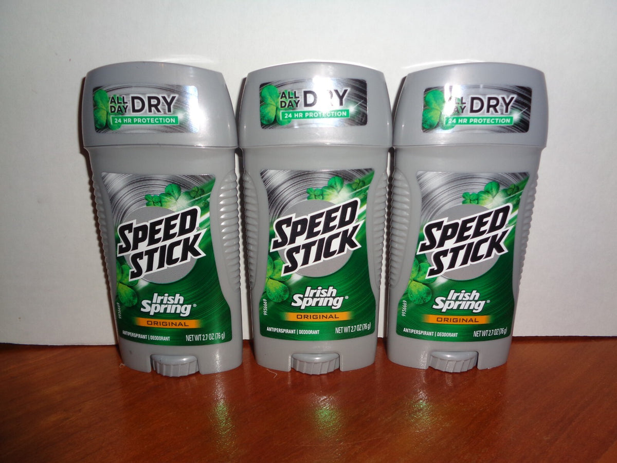 3-Pack Men’s Irish Spring Speed Stick Antiperspirant Deodorant 2.7oz