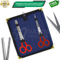 Professional Hair Cutting Shears & Thinning Scissors Set - 7" with Red PVC Handles