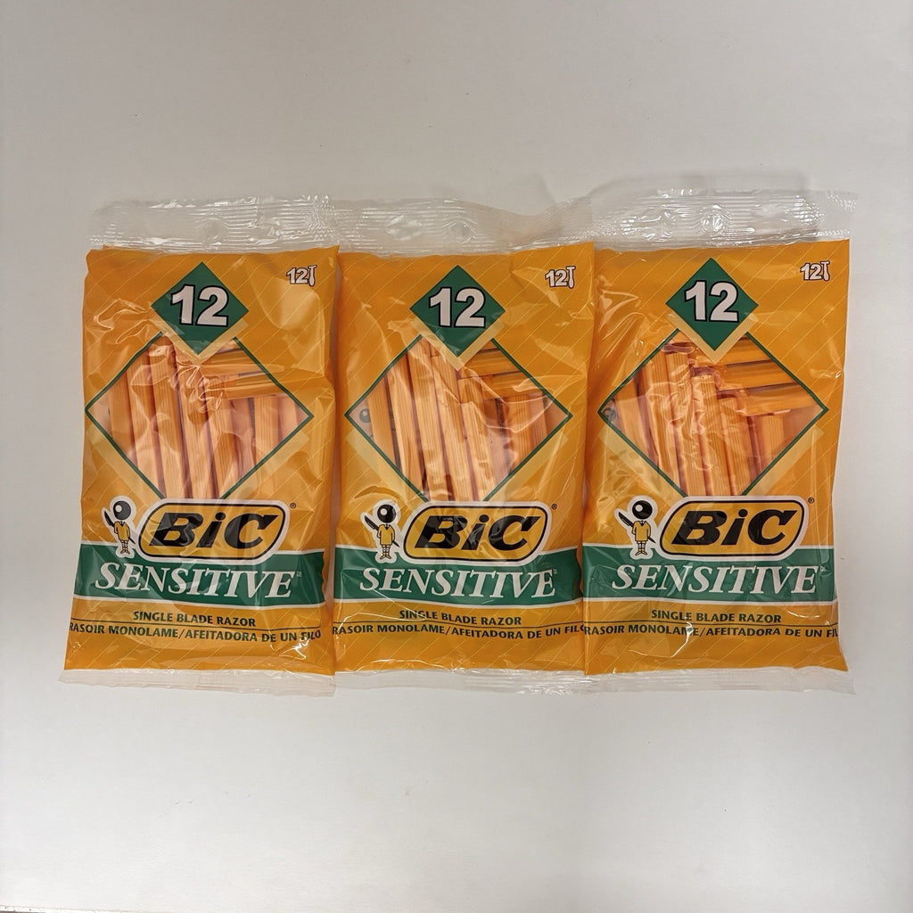 BIC Sensitive Men's Disposable Razor Pack - 36 Blades, 3x12 Count