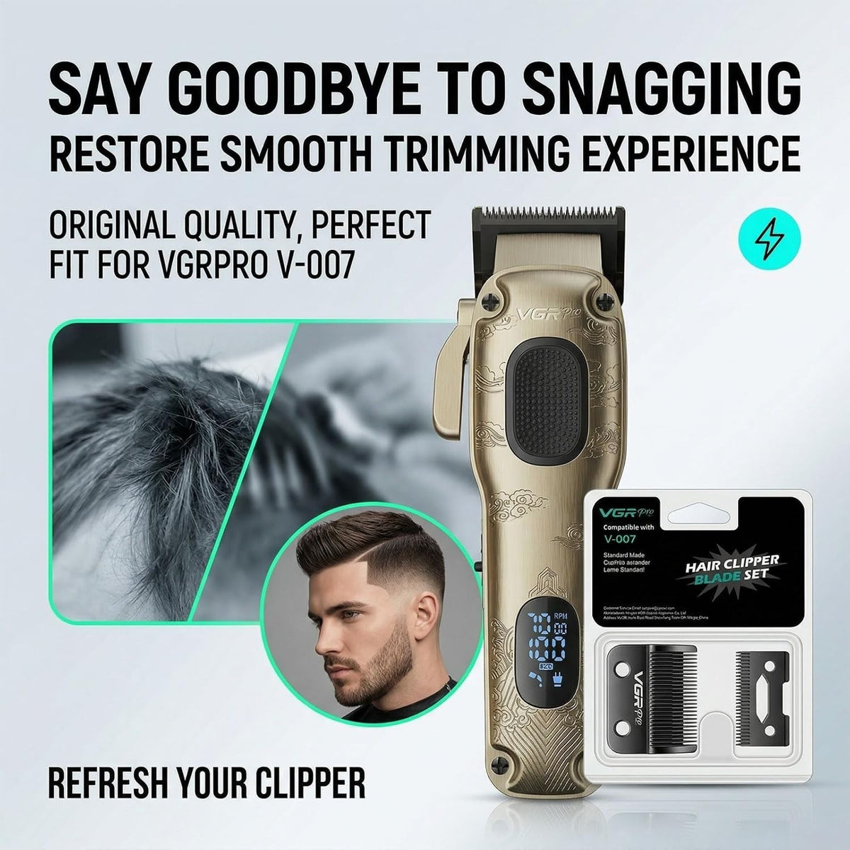 Hair Clipper Replacement Blade Set for V-007 - Professional Grooming