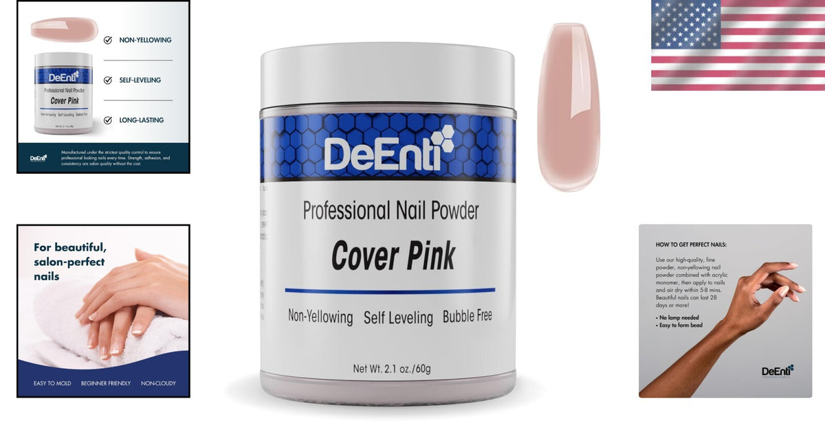 Pink Acrylic Nail Dip Powder - 2oz Cover Pink Nail Powder for Manicures