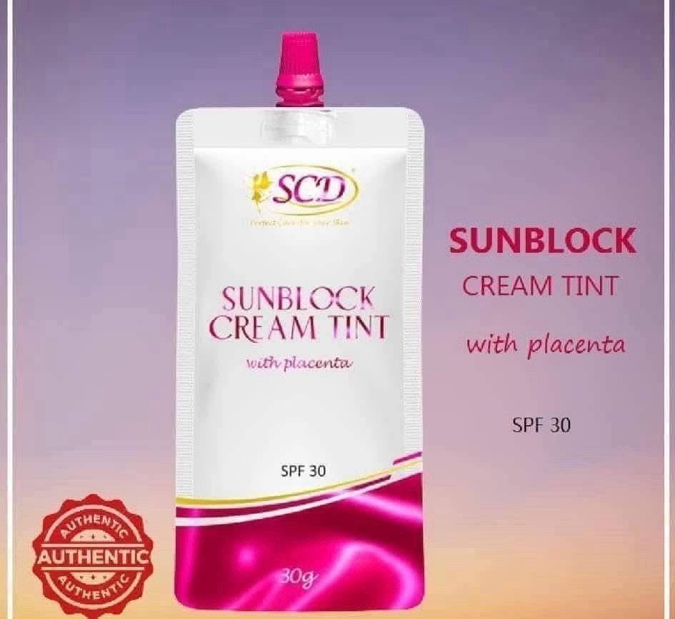Sunblock Cream Tint with Placenta SPF30 - 30g, Water-Based, Matte Finish