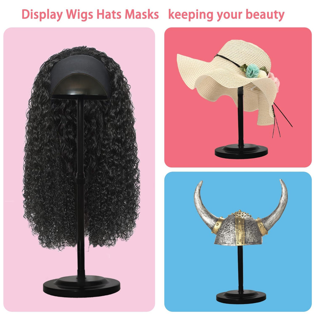 Adjustable Plastic Wig Stand Mannequin Head for Styling & Display