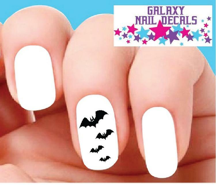 Halloween Bat Waterslide Nail Decals - Set of 20 Nail Art Stickers